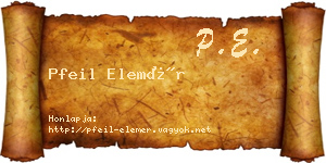 Pfeil Elemér névjegykártya