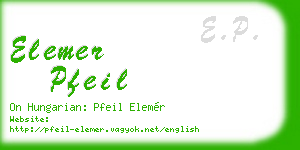 elemer pfeil business card